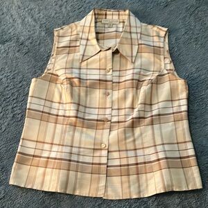 Lord & Taylor Plaid Sleeveless Women's Top
